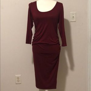 Burgundy maternity dress